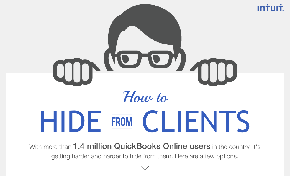 Intuit "How to Hide from Clients" microsite home page top